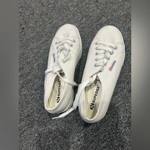 Superga Classic White Lace-Up Sneakers